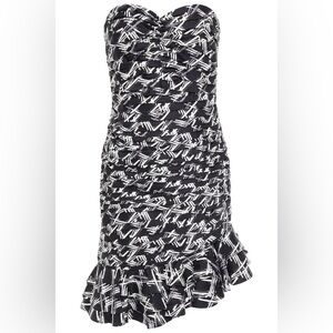 RETROFETE Samantha Ruffled Printed Cotton-Blend Poplin Mini Dress Small Designer